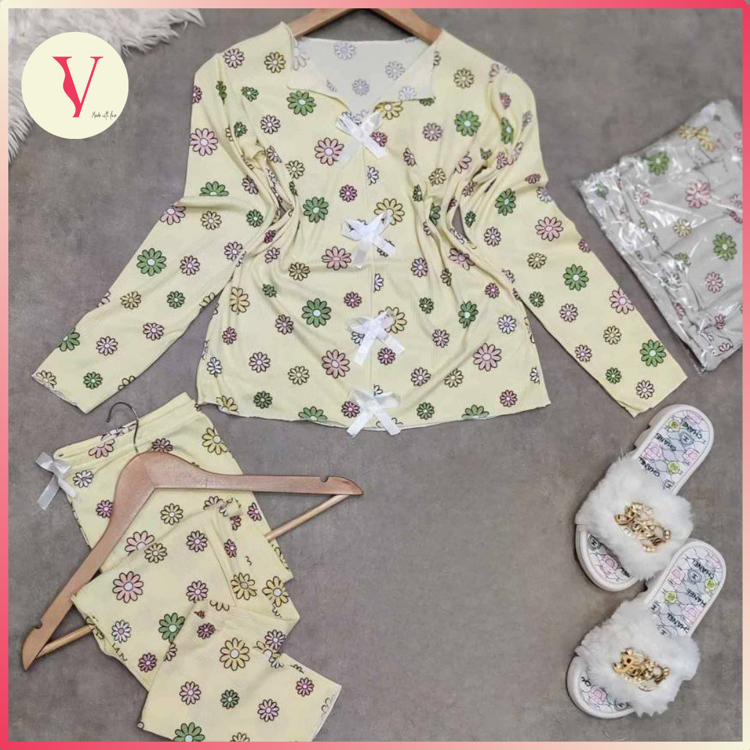 ✨ بيجامة الزهرة جذابة و لطيفة ✨