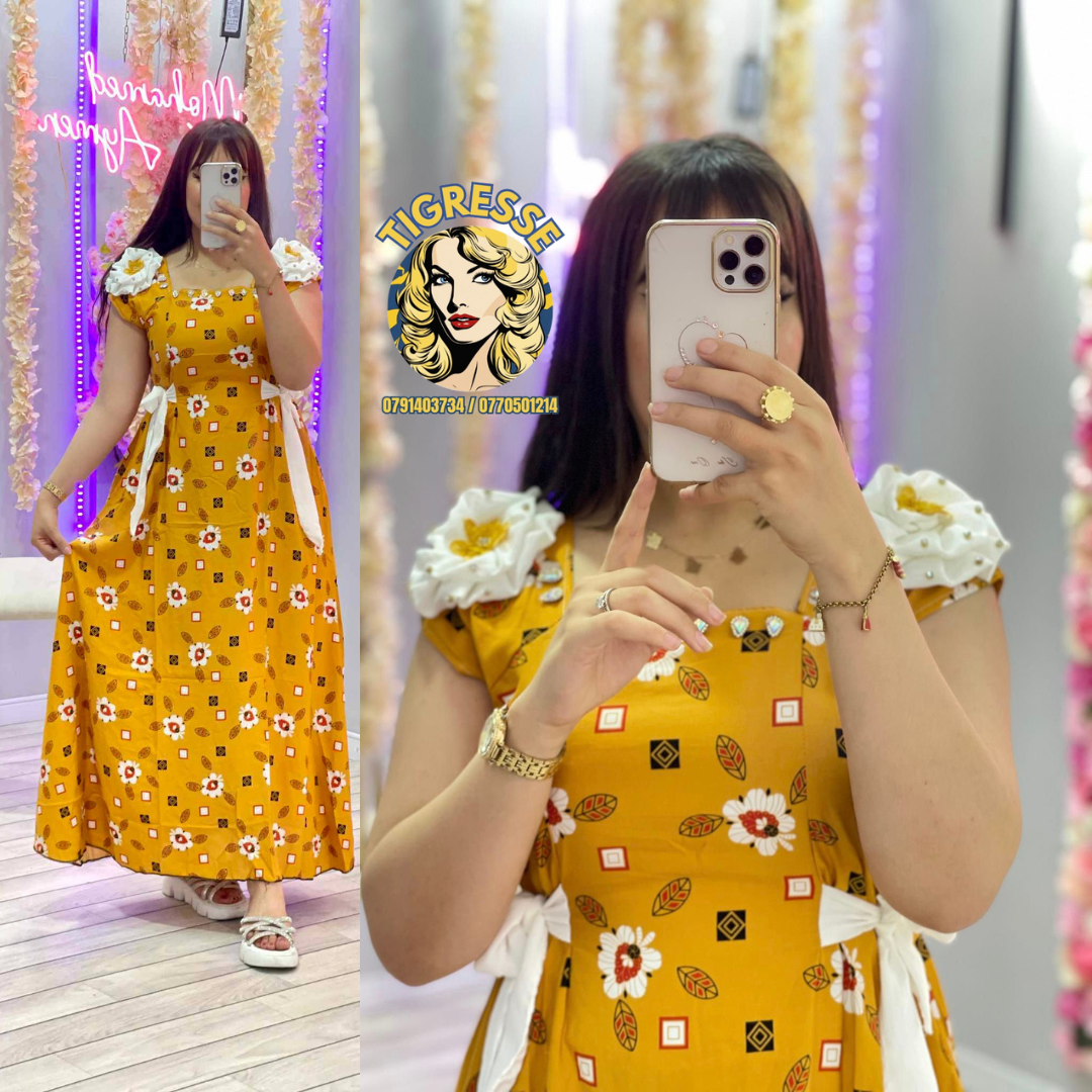 Robe les fleurs 🌸 قماش فيبران قمة الأصالة